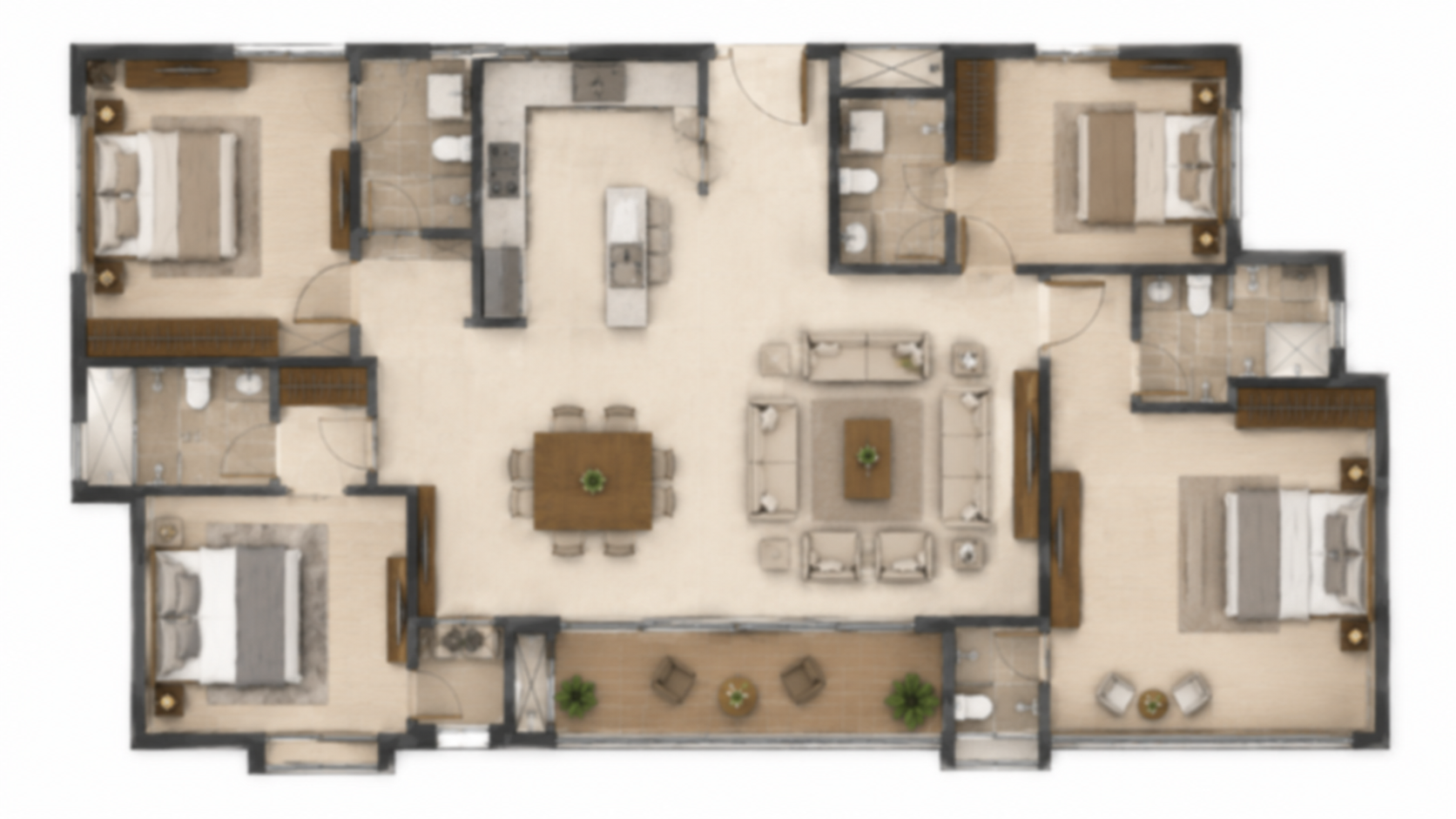 4 BHK Floor Plan - click to unlock